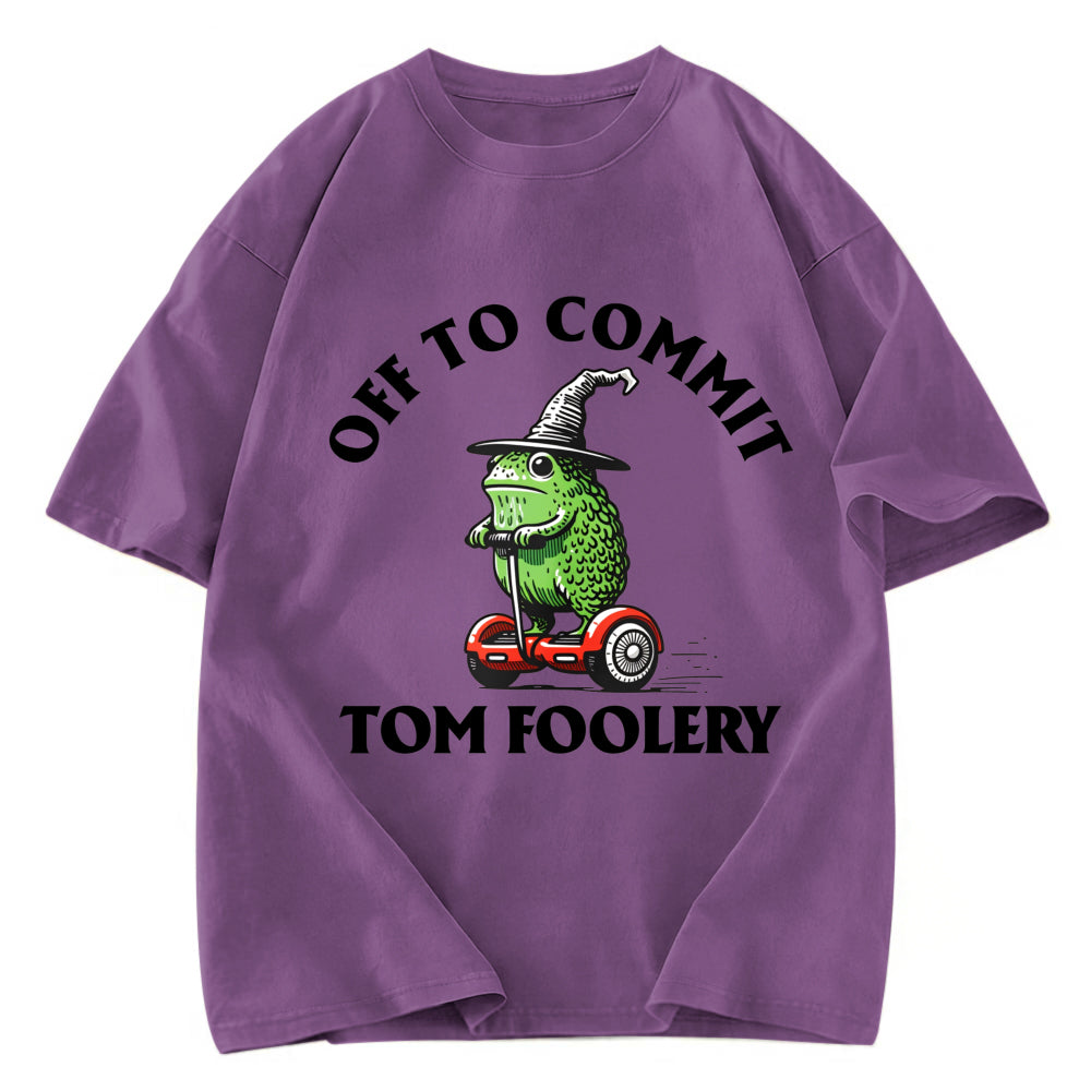 Tokyosol Off to Commit Tom Foolery Frog Meme Washed T-Shirt