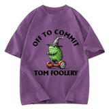 Tokyosol Off to Commit Tom Foolery Frog Meme Washed T-Shirt
