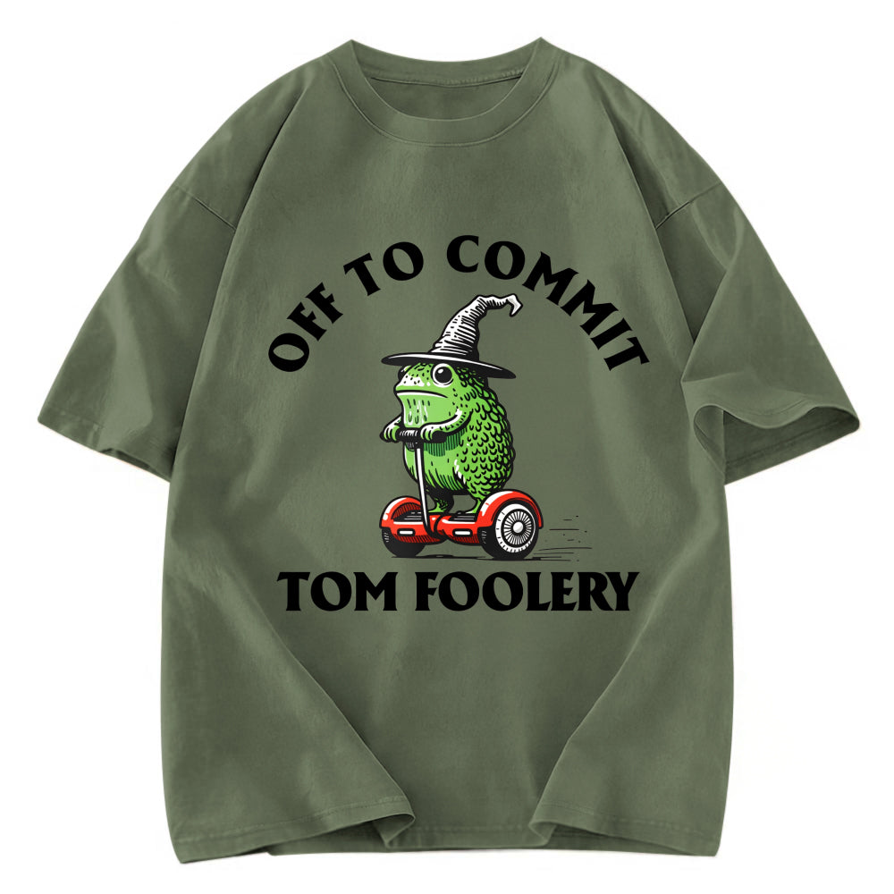 Tokyosol Off to Commit Tom Foolery Frog Meme Washed T-Shirt
