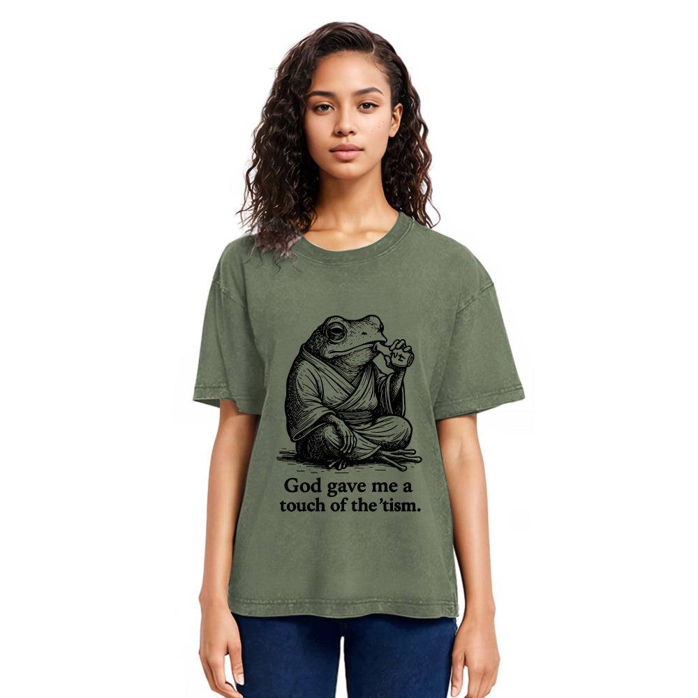 Tokyosol God Gave Me A Touch Of The tism Washed T-Shirt
