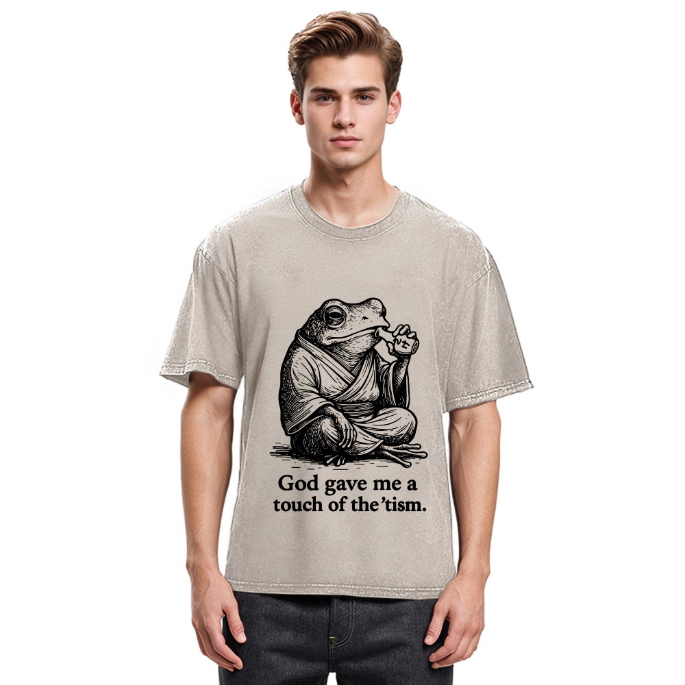 Tokyosol God Gave Me A Touch Of The tism Washed T-Shirt