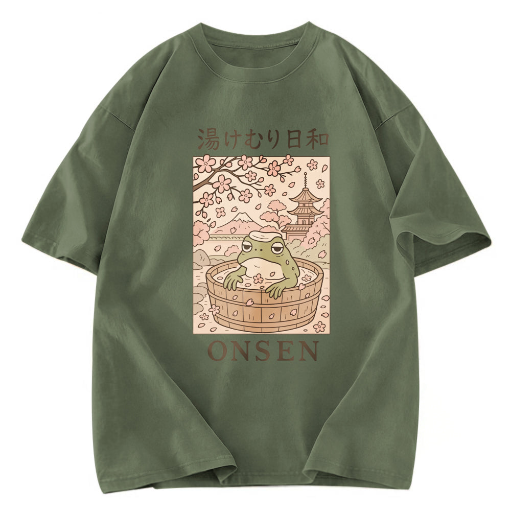 Tokyosol Onsen Frog Japanese Washed T-Shirt