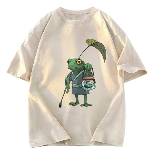 Tokyosol A Frog and His Son Washed T-Shirt