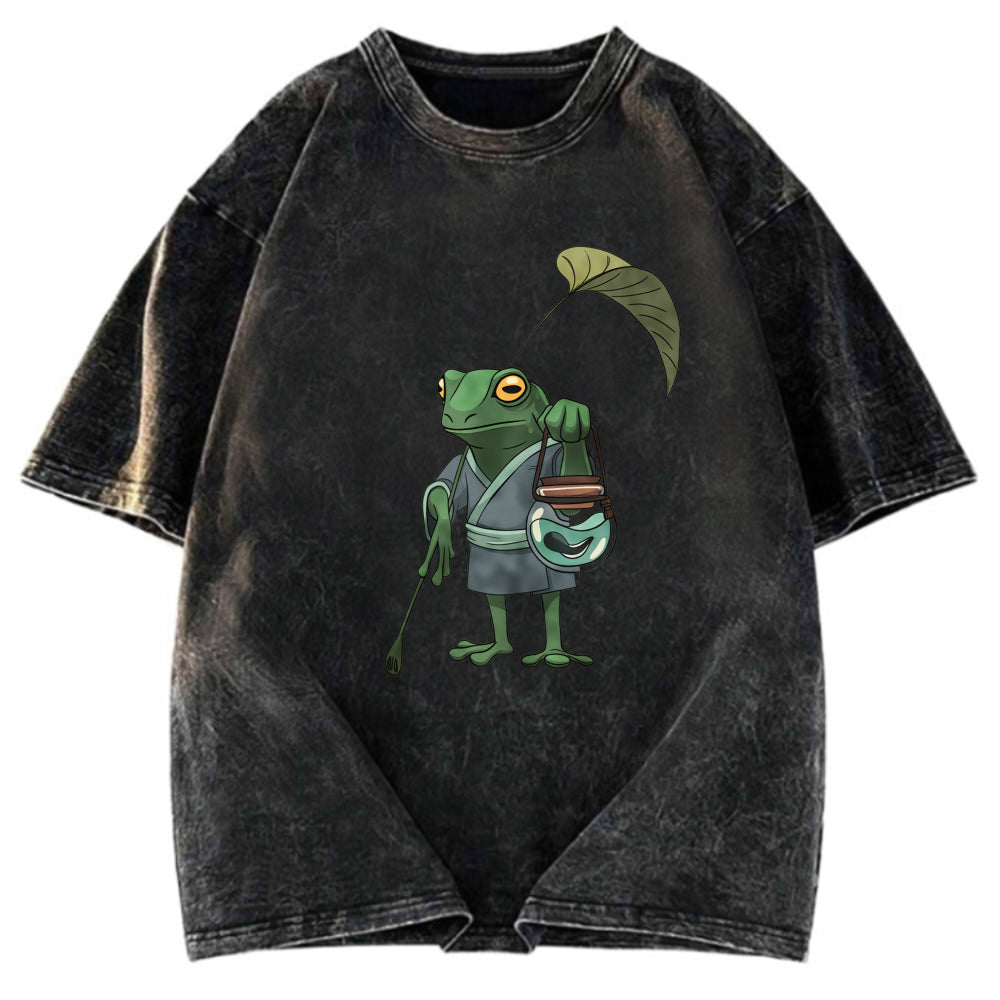 Tokyosol A Frog and His Son Washed T-Shirt