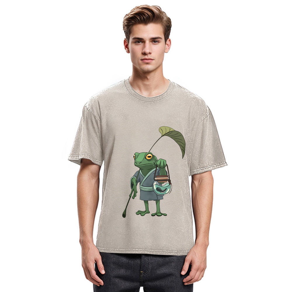 Tokyosol A Frog and His Son Washed T-Shirt