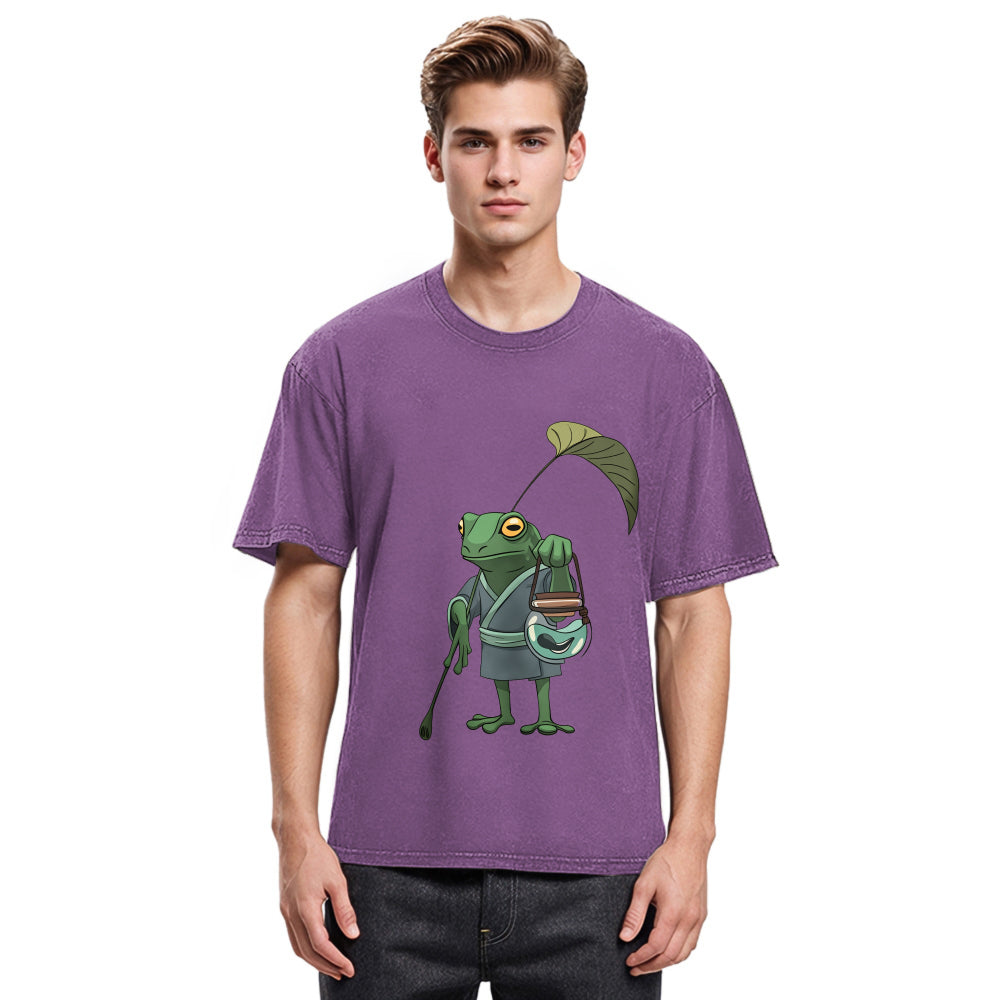 Tokyosol A Frog and His Son Washed T-Shirt
