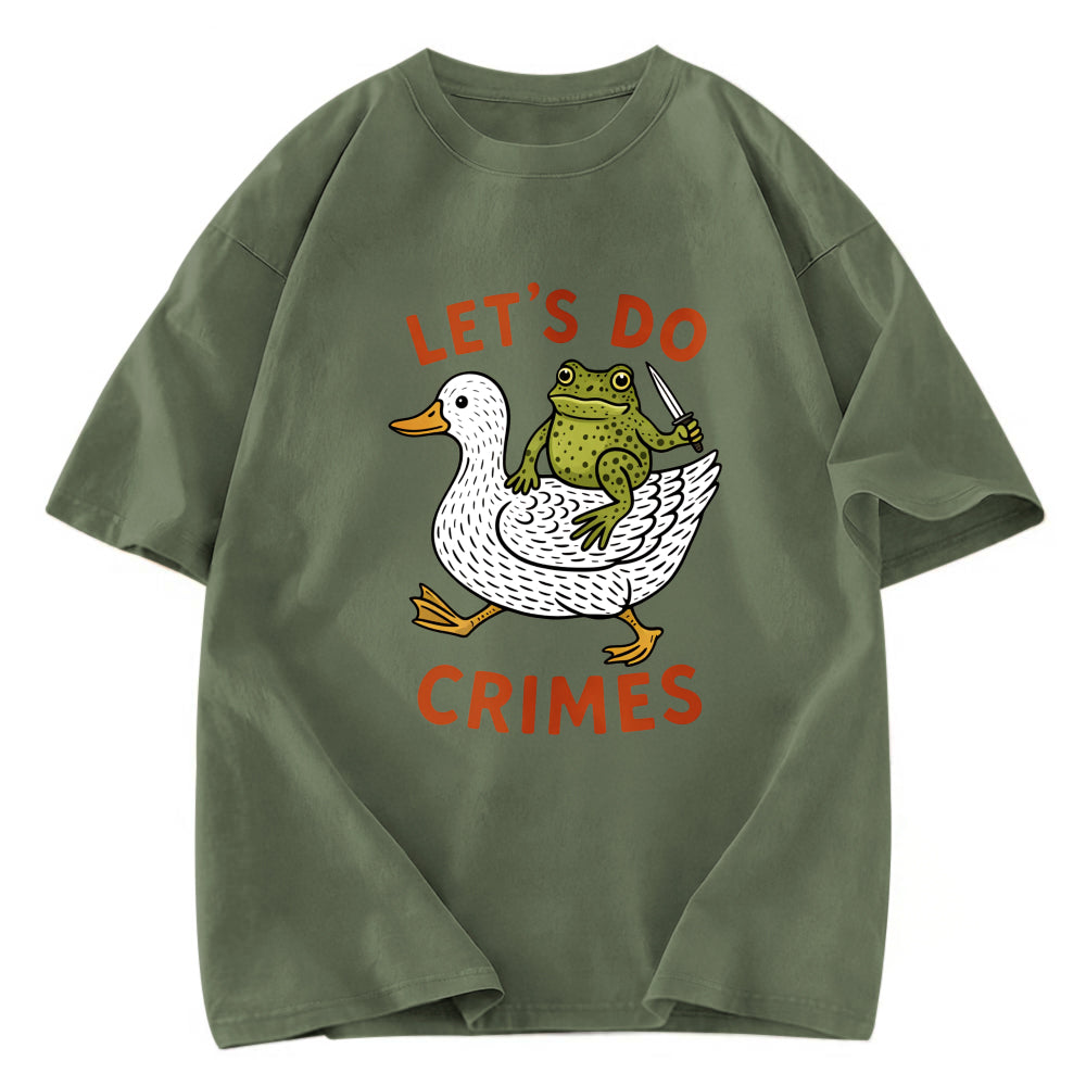 Tokyosol Frog Ready To Commit Crime Washed T-Shirt