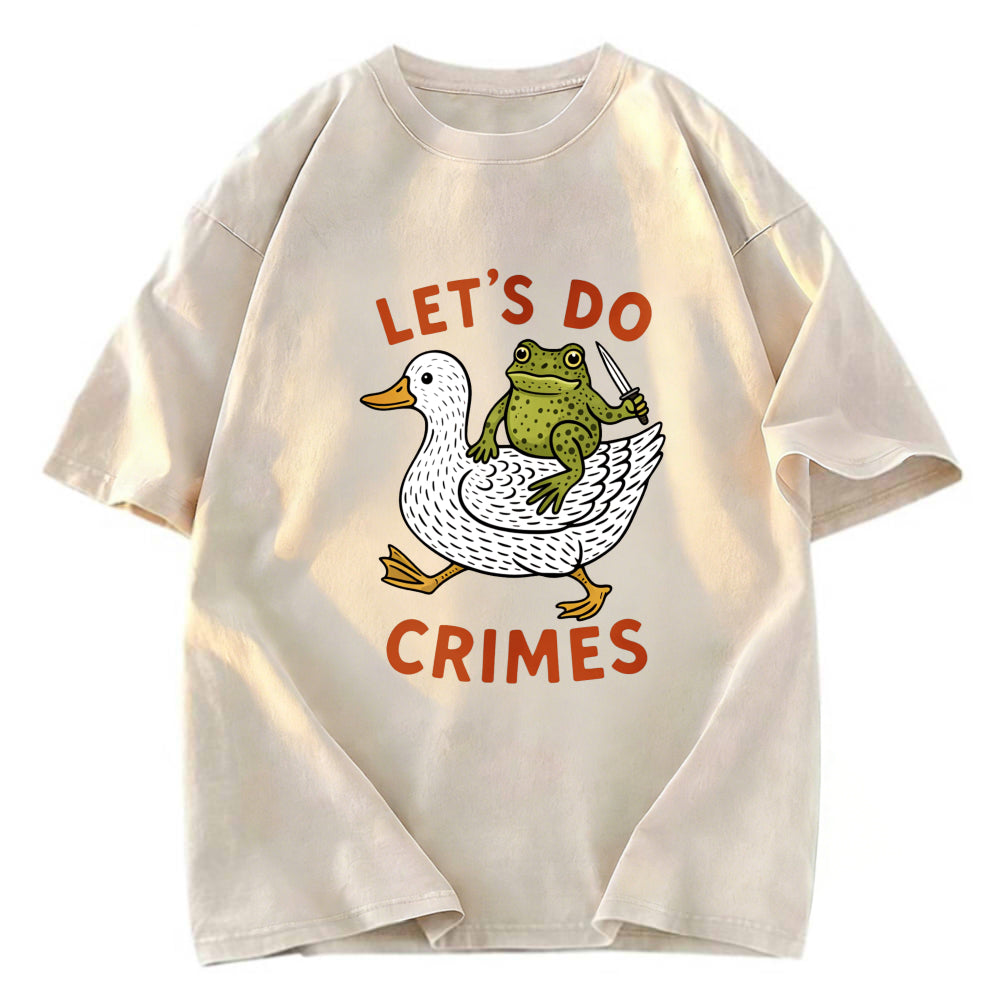 Tokyosol Frog Ready To Commit Crime Washed T-Shirt