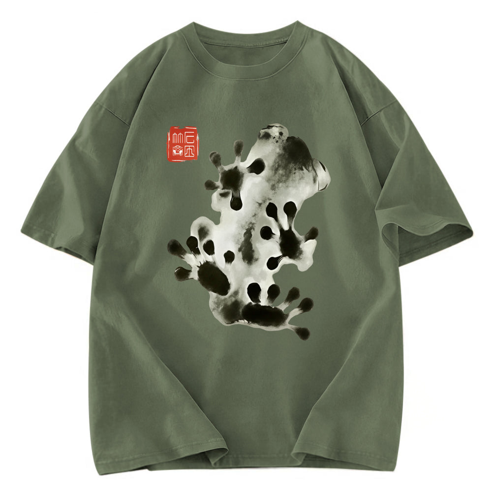 Tokyosol Ink Painting Frog Washed T-Shirt