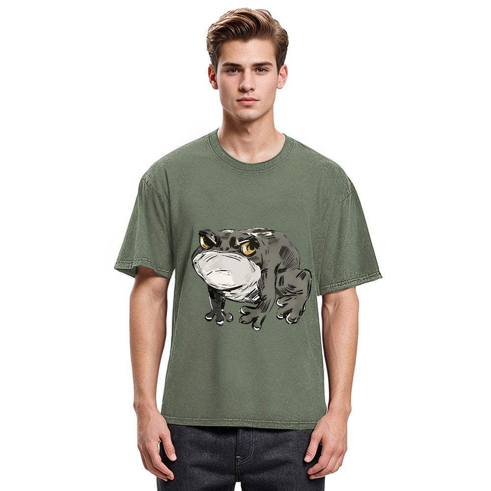 Tokyosol Japanese Frog Retro Washed T-Shirt