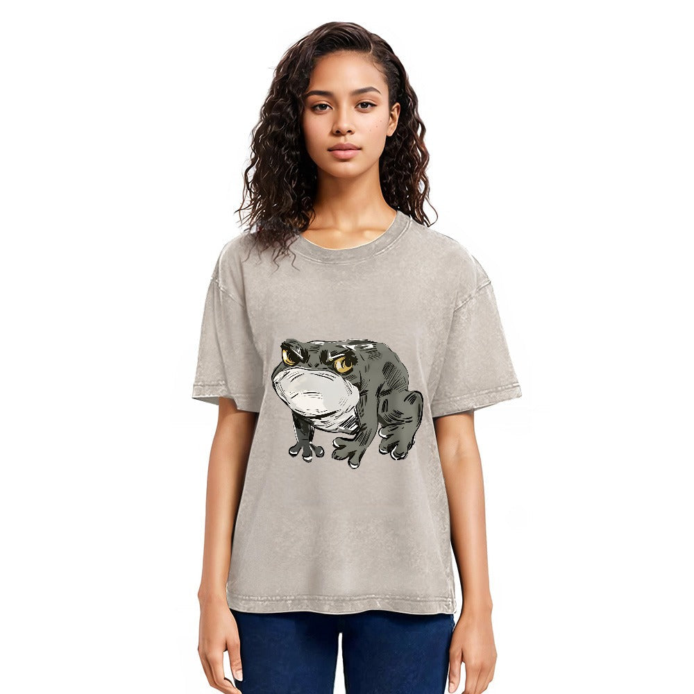 Tokyosol Japanese Frog Retro Washed T-Shirt
