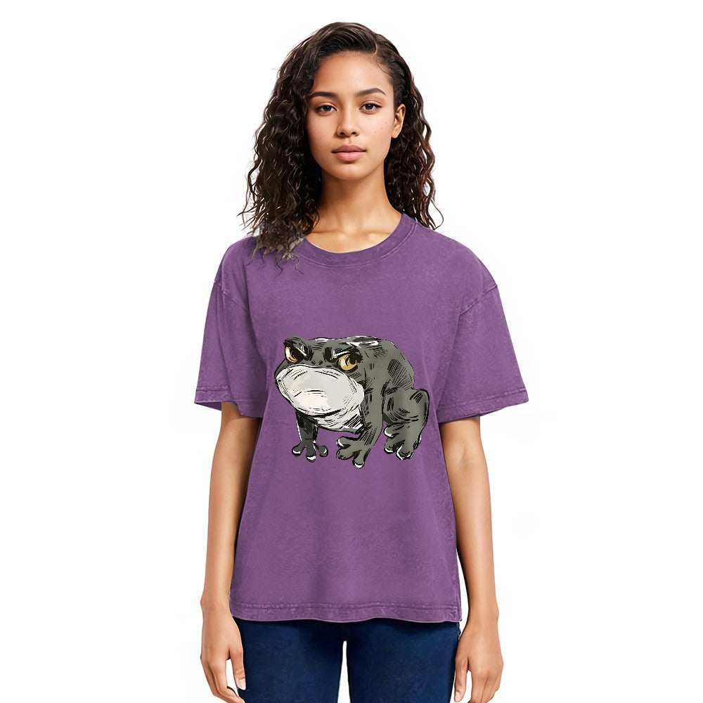 Tokyosol Japanese Frog Retro Washed T-Shirt