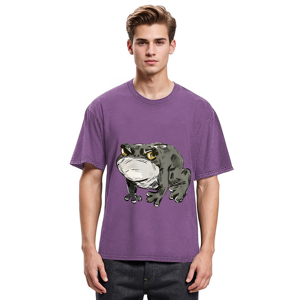 Tokyosol Japanese Frog Retro Washed T-Shirt