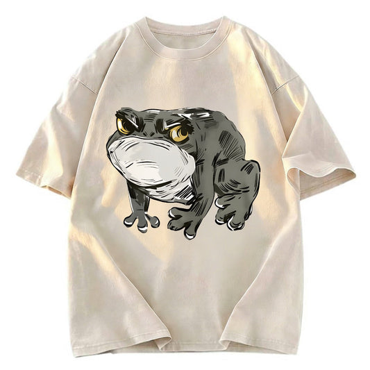Tokyosol Japanese Frog Retro Washed T-Shirt
