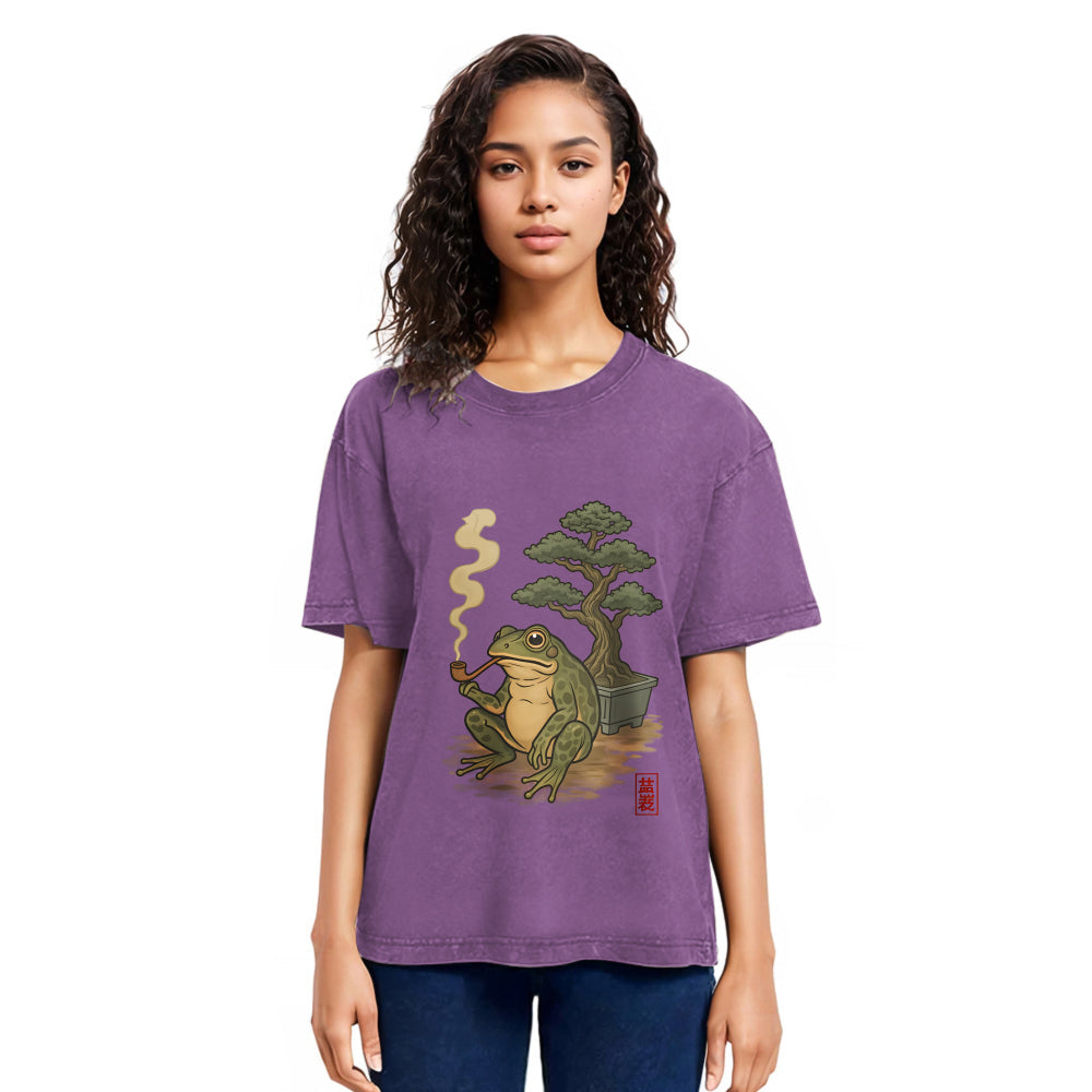 Tokyosol Japanese Frog & Bonsai Washed T-Shirt