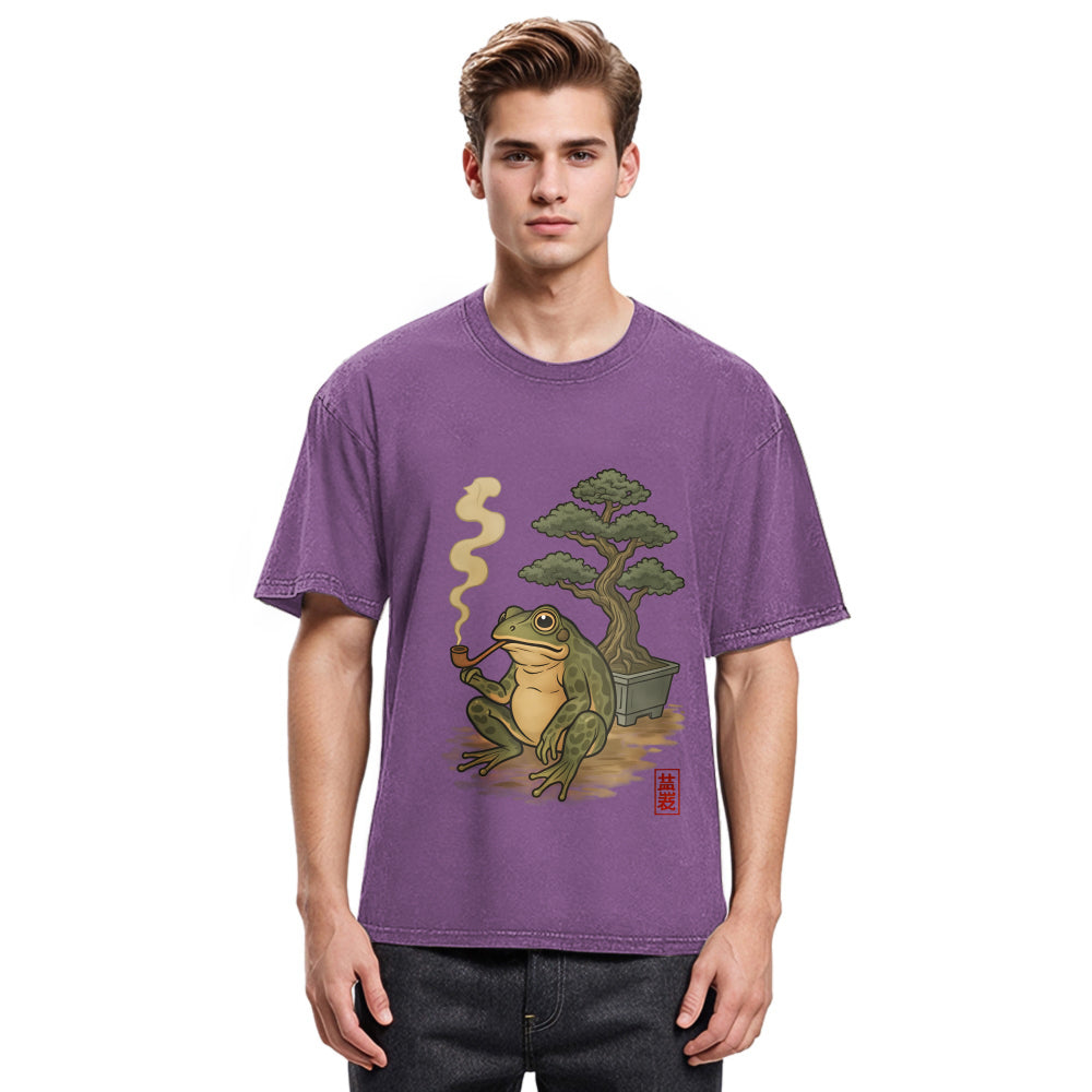Tokyosol Japanese Frog & Bonsai Washed T-Shirt