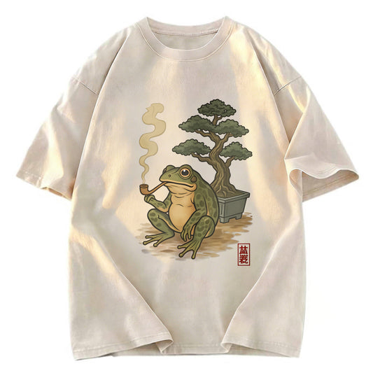 Tokyosol Japanese Frog & Bonsai Washed T-Shirt