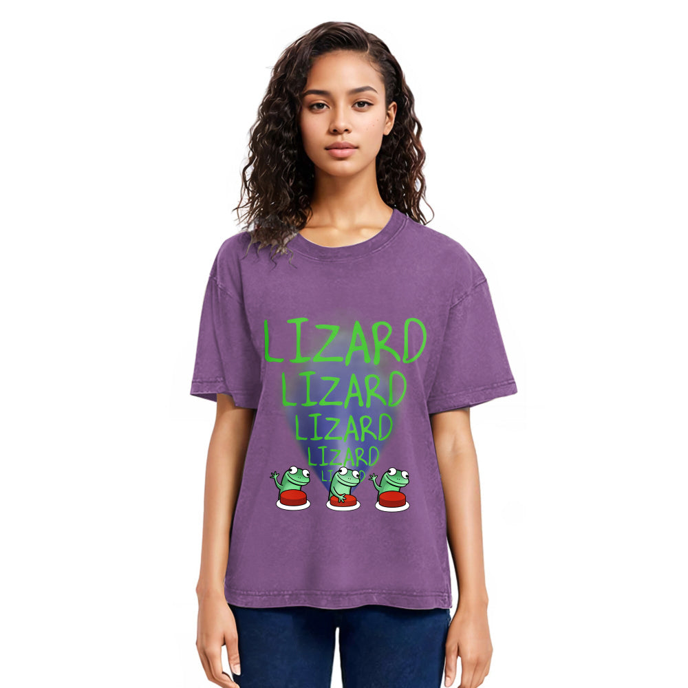 Tokyosol Lizard Lizard Lizard Meme Washed T-Shirt