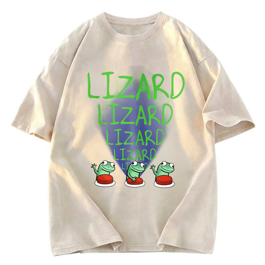 Tokyosol Lizard Lizard Lizard Meme Washed T-Shirt