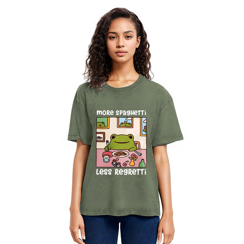 Tokyosol More Spaghetti Less Regretti Frog Washed T-Shirt