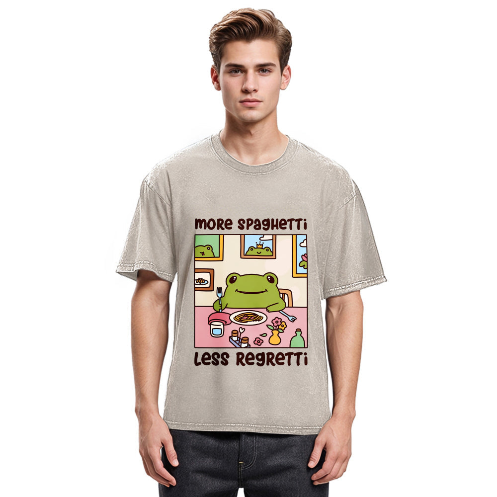 Tokyosol More Spaghetti Less Regretti Frog Washed T-Shirt
