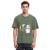 Tokyosol Office Burnout Funny Frog Meme Washed T-Shirt