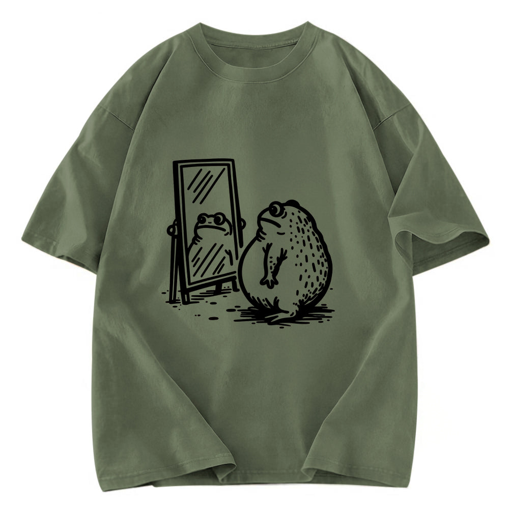 Tokyosol Fat Frog Looking In The Mirror Washed T-Shirt