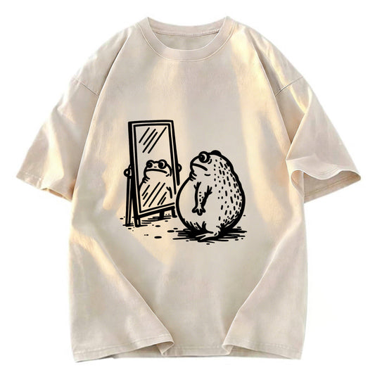 Tokyosol Fat Frog Looking In The Mirror Washed T-Shirt