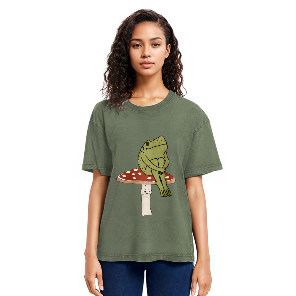 Tokyosol Frog on Mushroom Washed T-Shirt