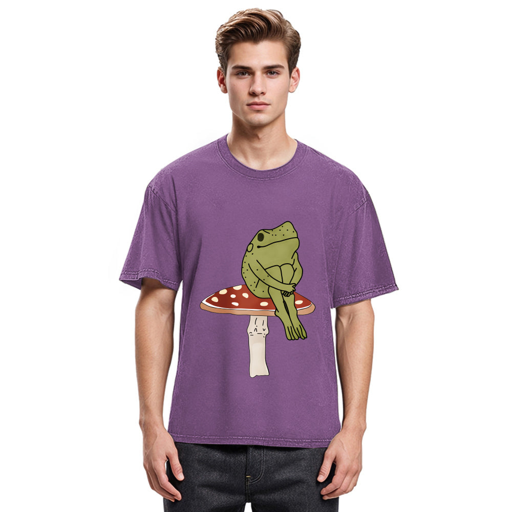 Tokyosol Frog on Mushroom Washed T-Shirt