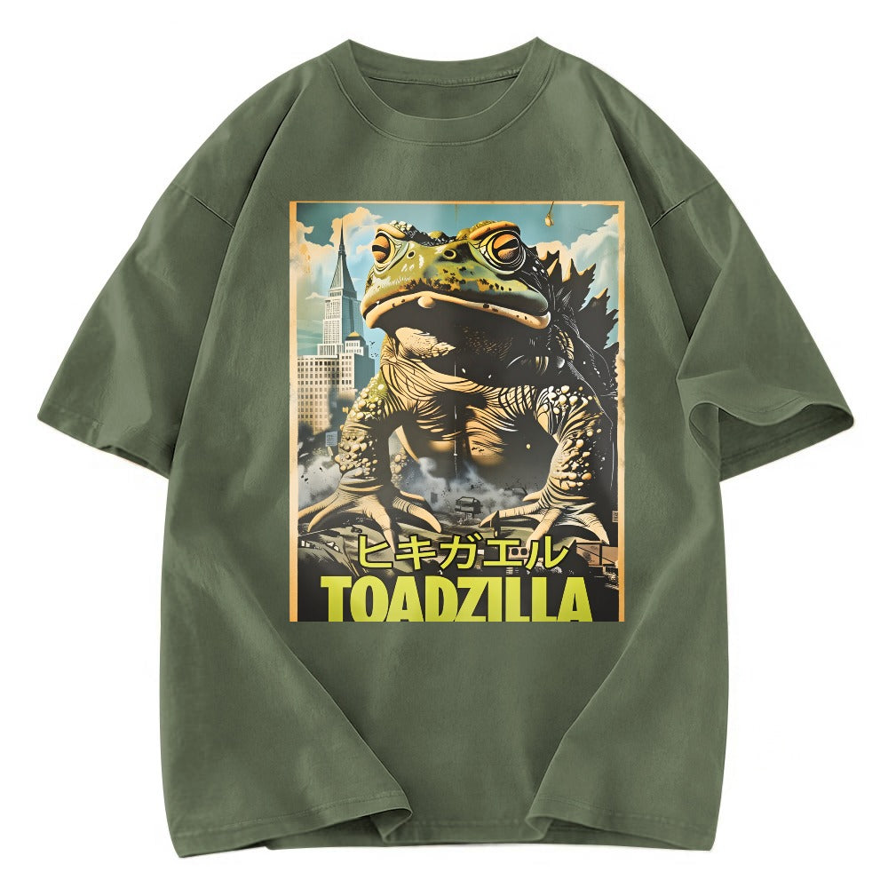 Tokyosol Vintage Funny Frog Washed T-Shirt