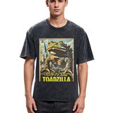 Tokyosol Vintage Funny Frog Washed T-Shirt
