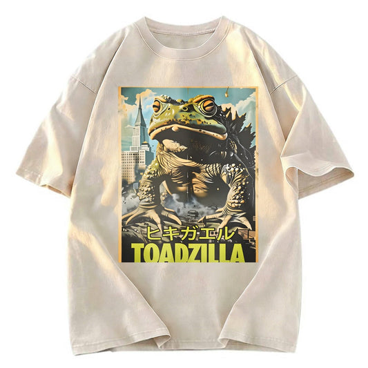 Tokyosol Vintage Funny Frog Washed T-Shirt