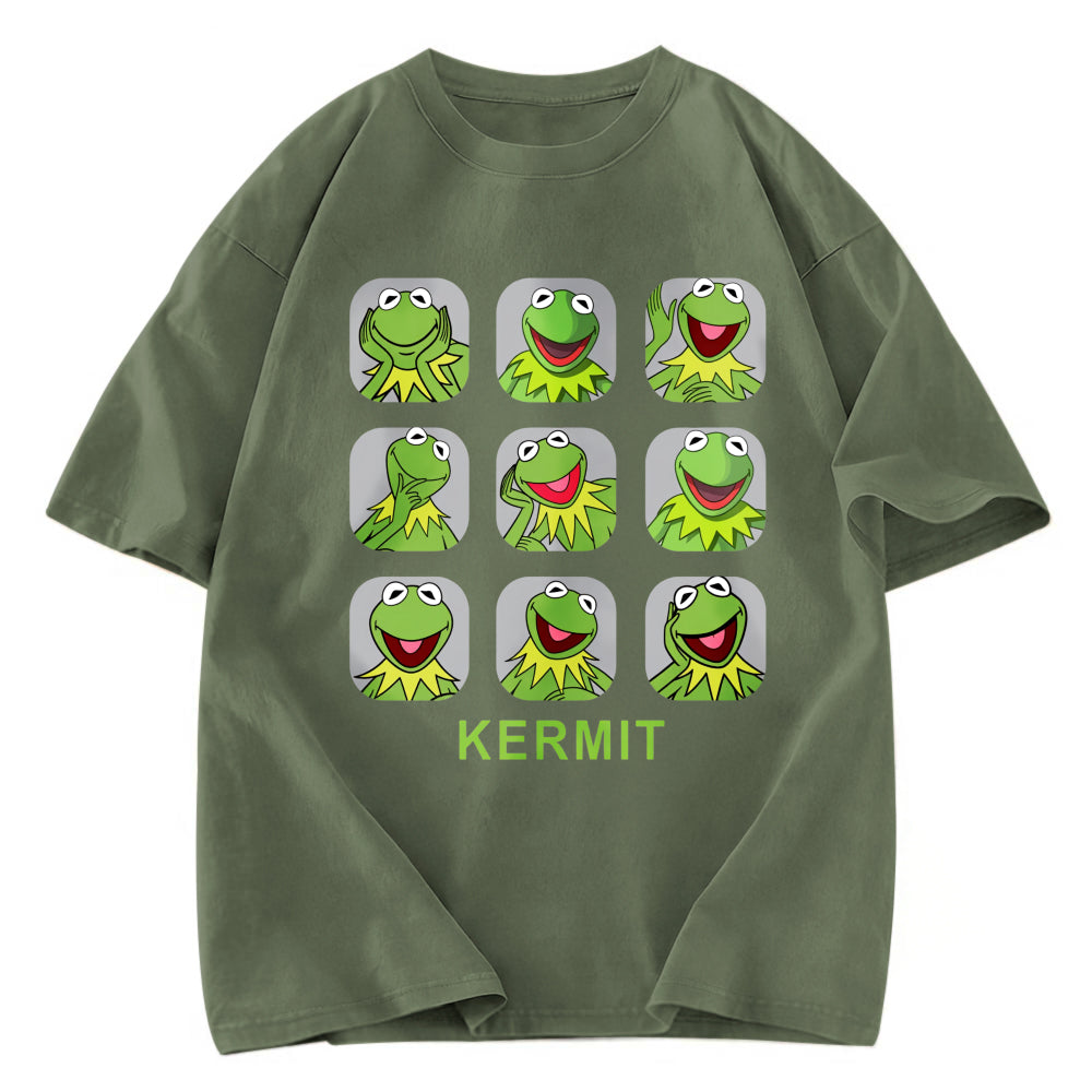 Tokyosol Kermit Frog Emotions Washed T-Shirt