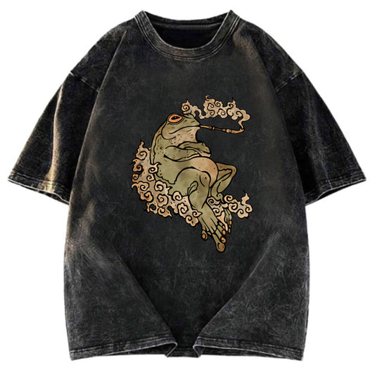 Tokyosol Self-Love Tattoo Frog Washed T-Shirt