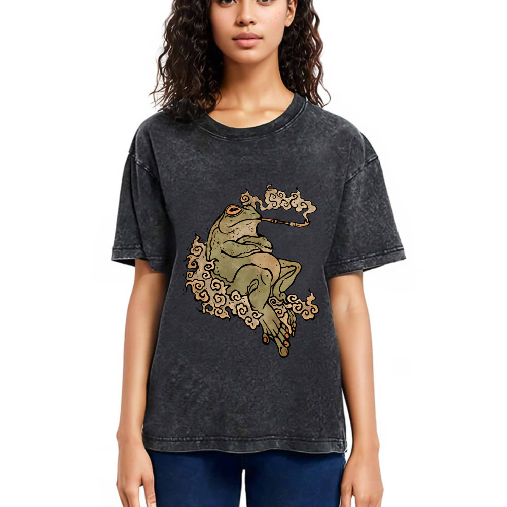 Tokyosol Self-Love Tattoo Frog Washed T-Shirt