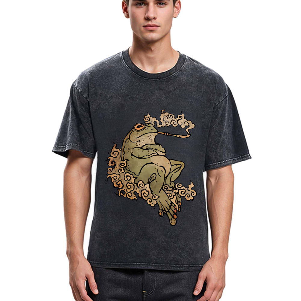 Tokyosol Self-Love Tattoo Frog Washed T-Shirt