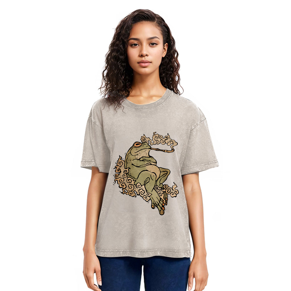 Tokyosol Self-Love Tattoo Frog Washed T-Shirt