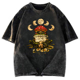 Tokyosol Weird Frog Mushrooms 90s Vintage Washed T-Shirt