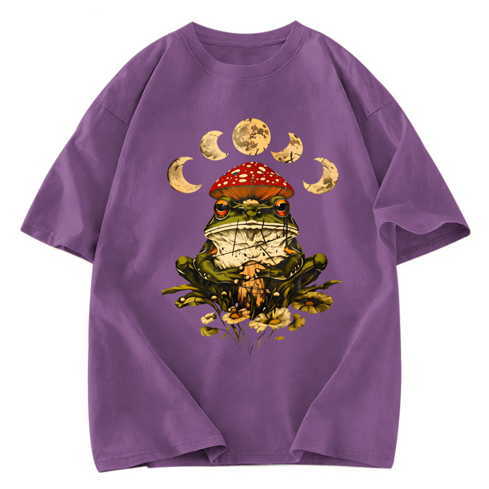 Tokyosol Weird Frog Mushrooms 90s Vintage Washed T-Shirt