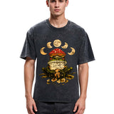 Tokyosol Weird Frog Mushrooms 90s Vintage Washed T-Shirt