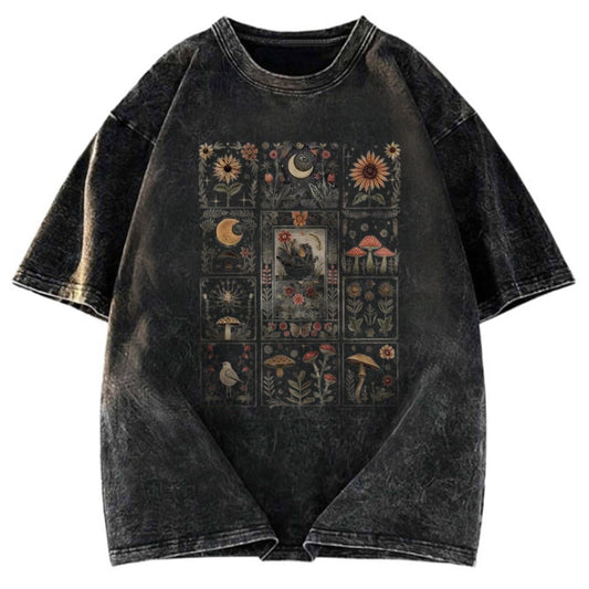 Tokyosol Frog Cottagecore Washed T-Shirt