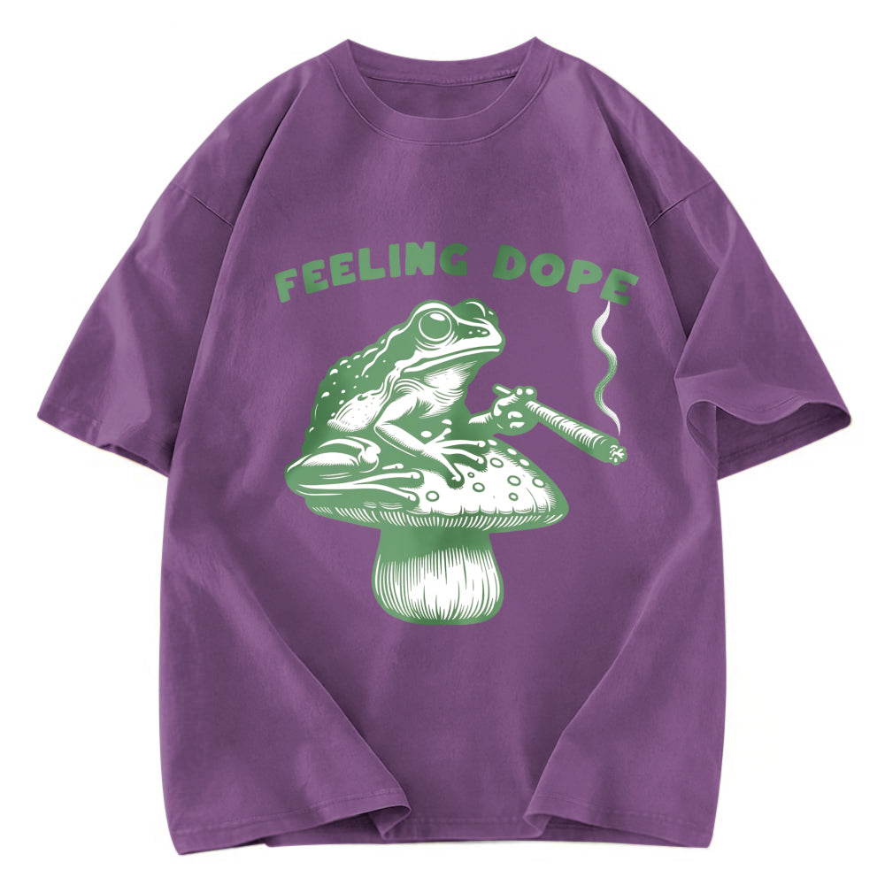 Tokyosol Feeling Dope Frog Funny Washed T-Shirt