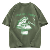 Tokyosol Feeling Dope Frog Funny Washed T-Shirt
