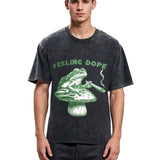 Tokyosol Feeling Dope Frog Funny Washed T-Shirt