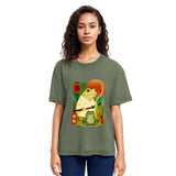 Tokyosol Funny Frog Samurai Poster Washed T-Shirt