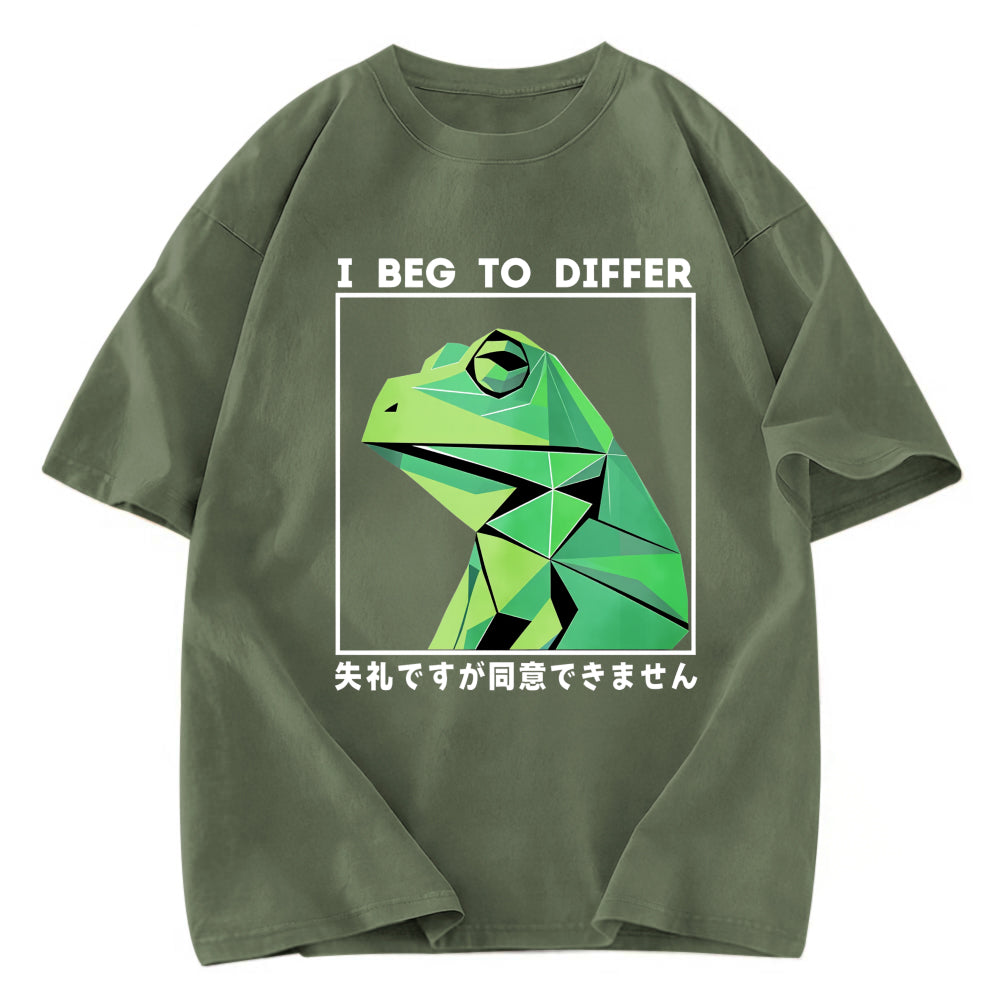 Tokyosol Funny Frog Meme Japanese Washed T-Shirt