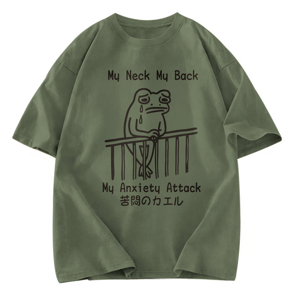 Tokyosol Funny Frog Japanese My Neck My Back Washed T-Shirt