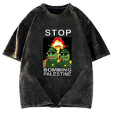 Tokyosol Stop Bombing Palestine Frogs Washed T-Shirt