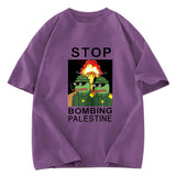 Tokyosol Stop Bombing Palestine Frogs Washed T-Shirt